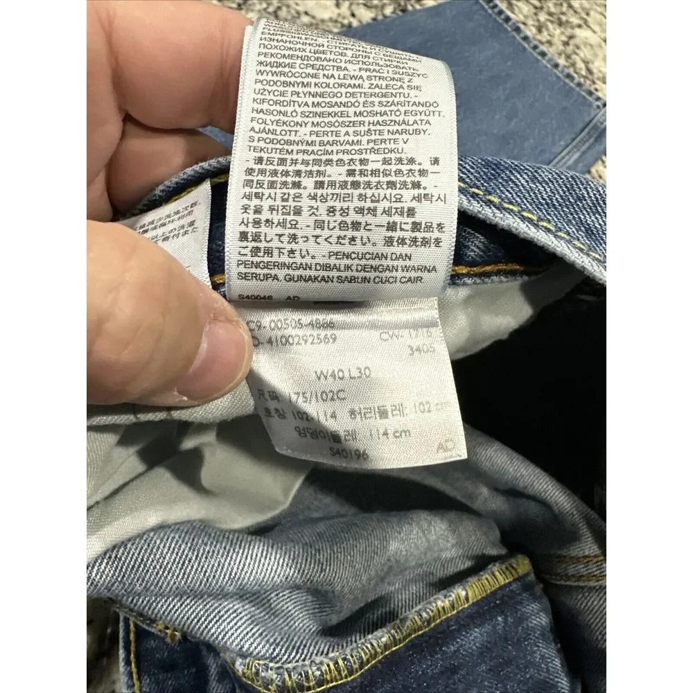 Levi's Men's Straight Jeans Blue Cotton 40x30‎ 505 Original Fit Jeans 2nd